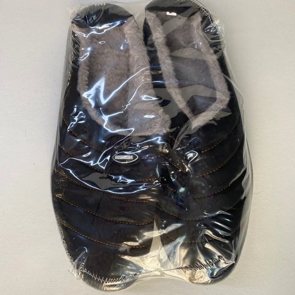 Fashion Fur Lined Slippers Mens 7 Black - Picture 2 of 7